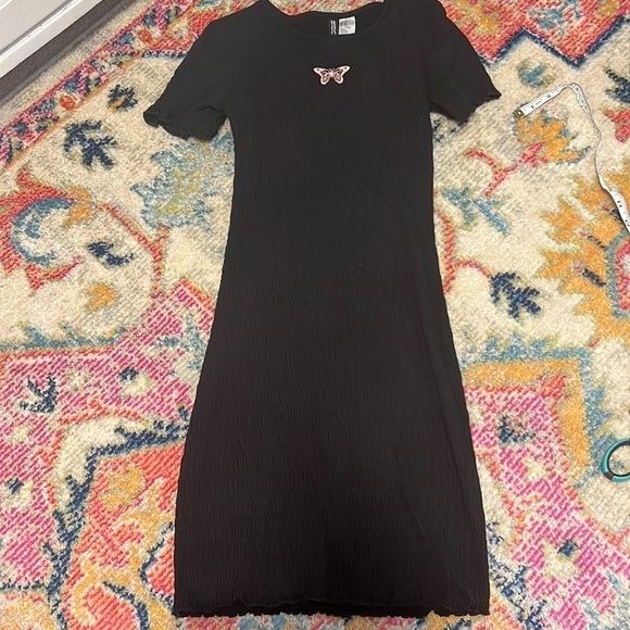 Divided black dress pink butterfly sz xs - Picture 2 of 4